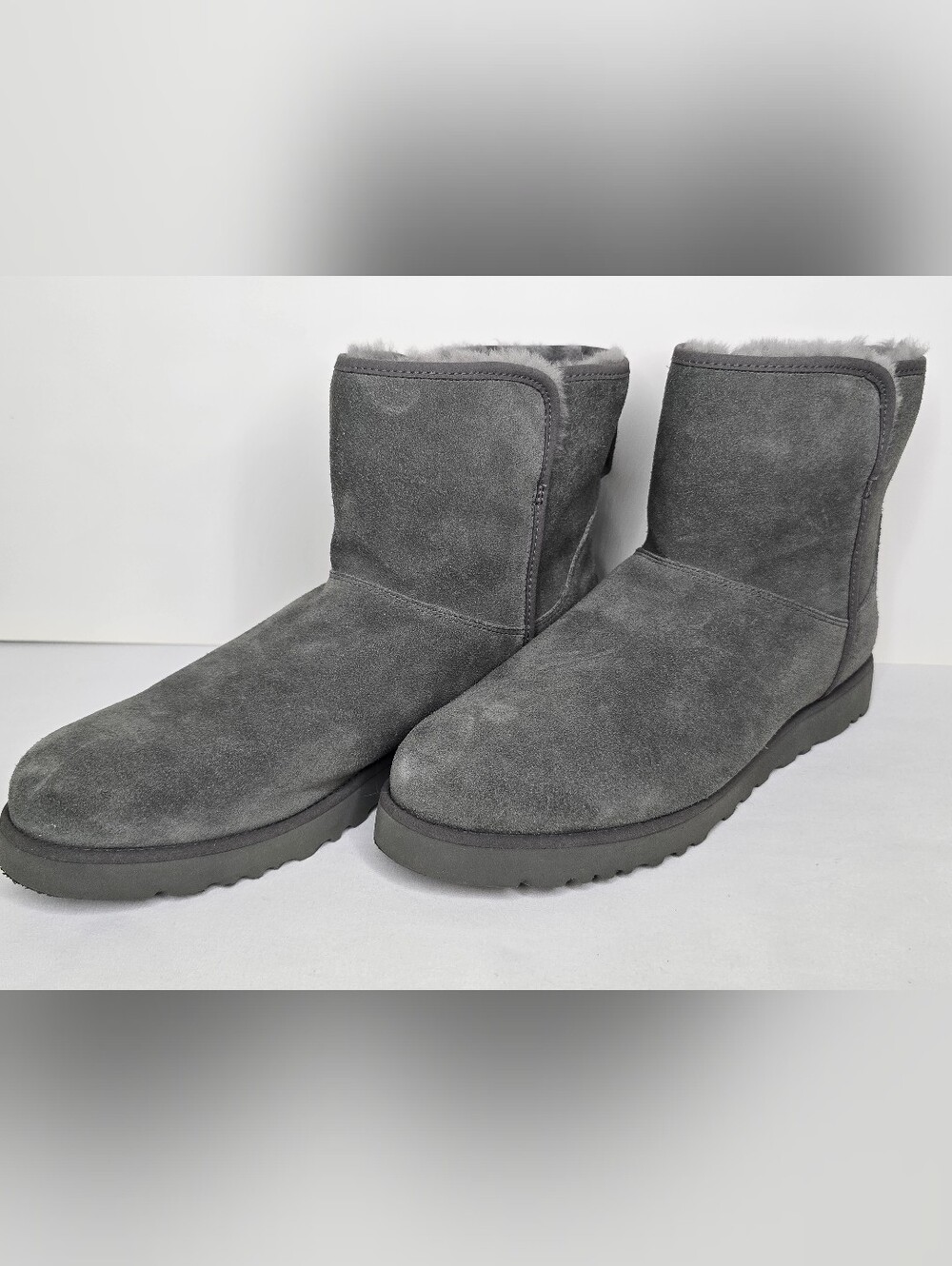 UGG Cory II Gray Suede Genuine Shearling Lined Winter Ankle Boots Women's Sz 12